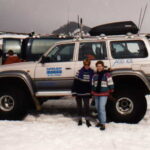 Susanna and friend next to one of Iceland's famous super Jeeps.